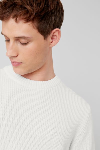 Pull col rond matière fantaisie