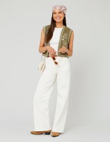 Veste sans manches brod&eacute;e