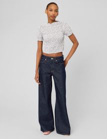 Top smock&eacute; &agrave; imprim&eacute;