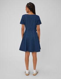 Robe denim boutonn&eacute;e
