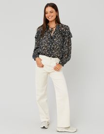 Pantalon straight velours