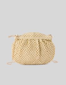 Sac en paille crochet doré