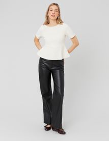T-shirt peplum en tweed