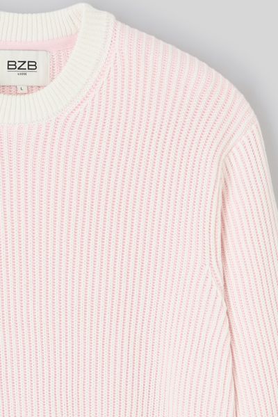 Pull côtelé bicolore