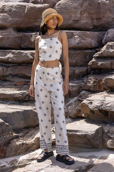 Pantalon brodé