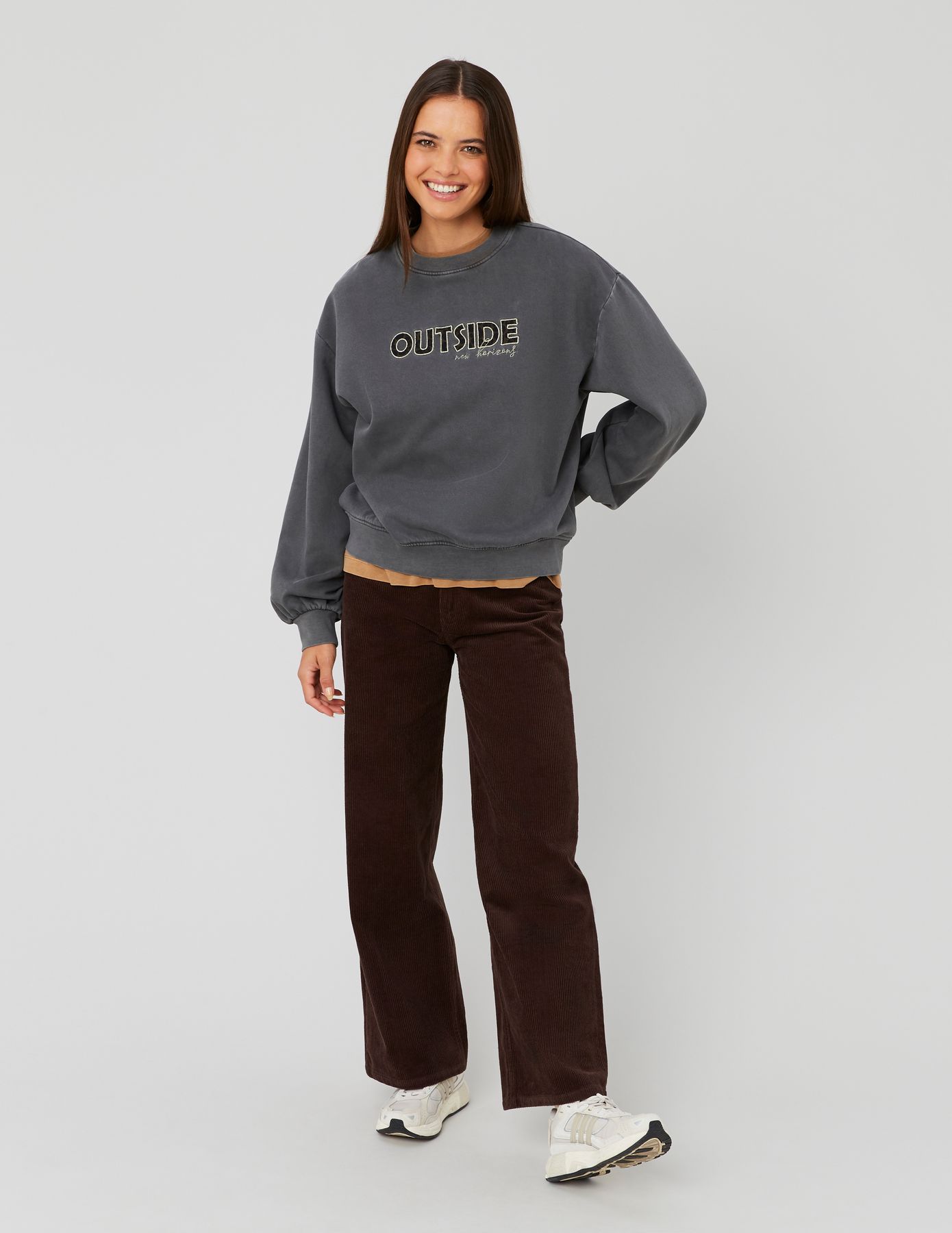 Pantalon wide leg velours