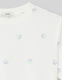 T-shirt brodé fleurs