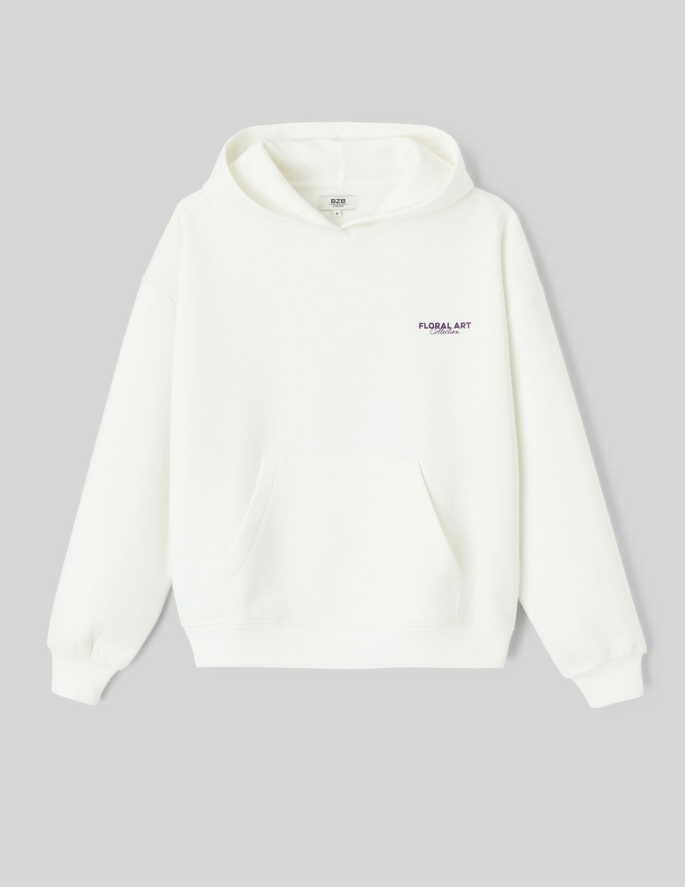 Sweat col capuche imprim&eacute; devant/dos