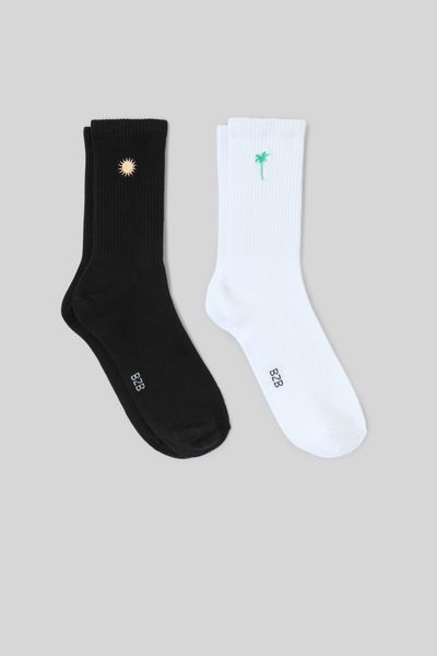 Lot de 2 chaussettes brod&eacute;e