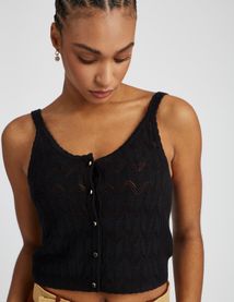 D&eacute;bardeur en crochet ajour&eacute;