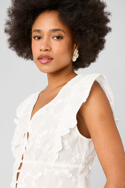 Blouse sans manches en broderie 3D