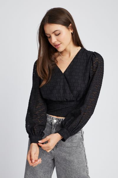 Blouse jacquard pailletée