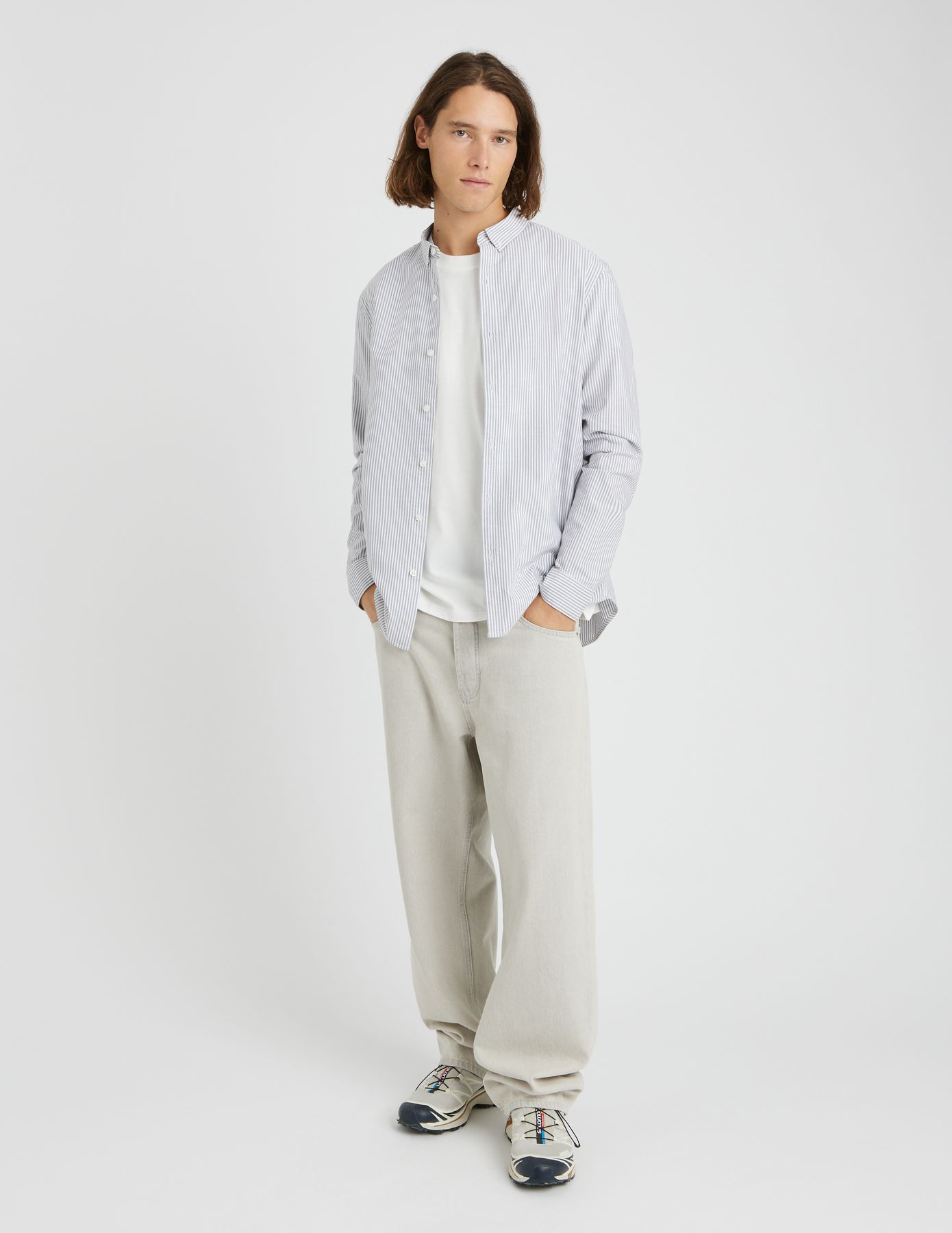 Chemise rayée droite