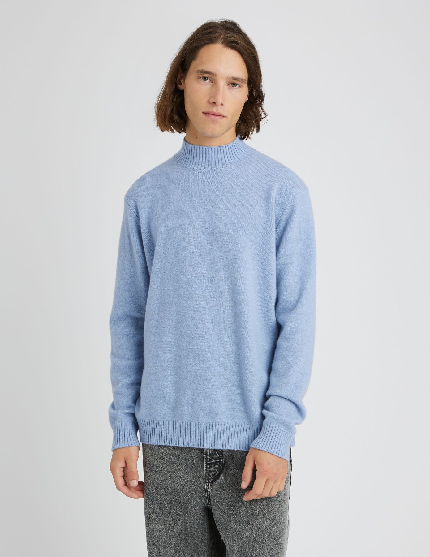 Pull col montant laine