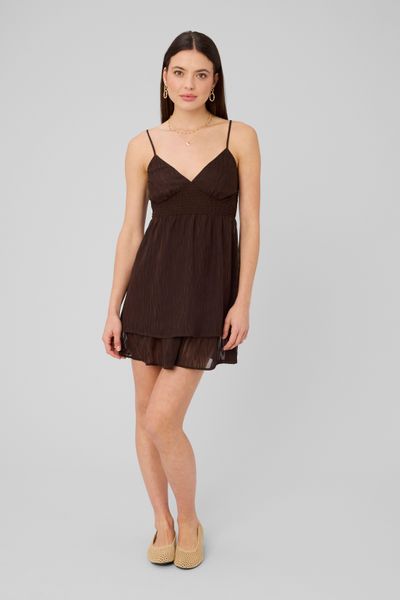 Robe courte &agrave; volants