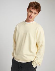 Sweat col rond broderie poitrine