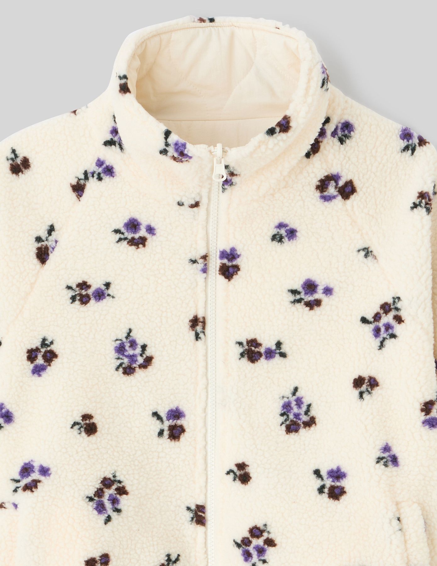 Blouson sherpa imprimé réversible