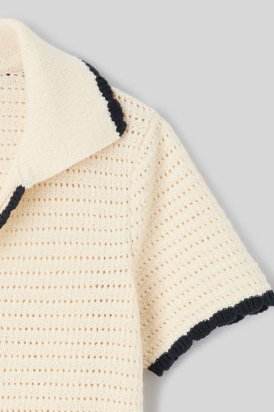 Polo manches courtes en crochet