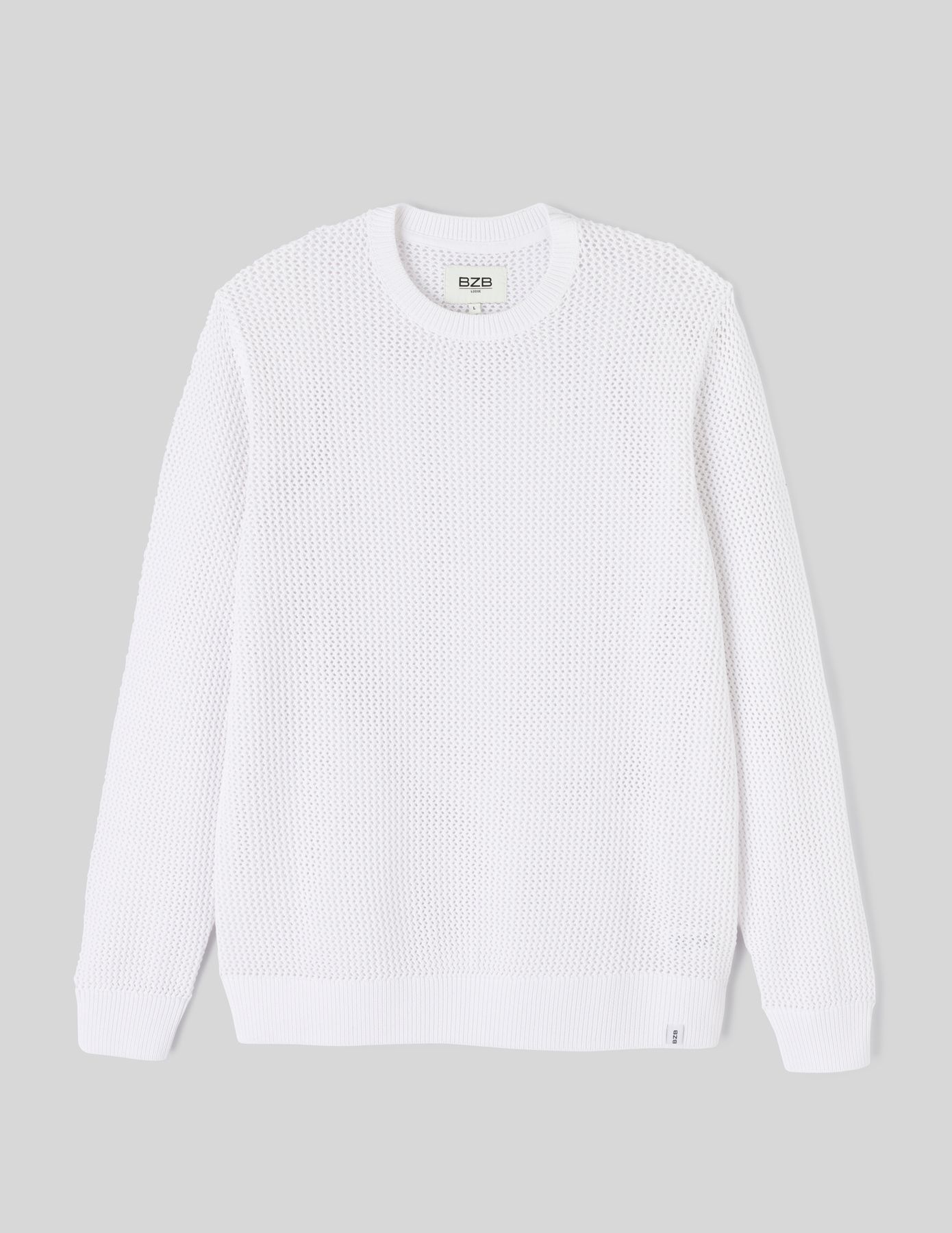 Pull col rond maille ajourée