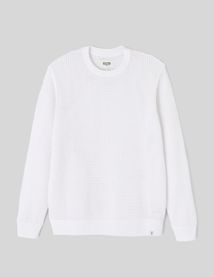 Pull col rond maille ajourée