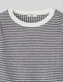 Pull col rond court bicolore