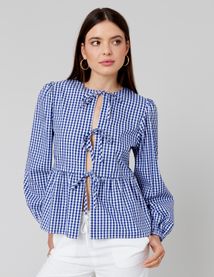 Blouse vichy à nouer