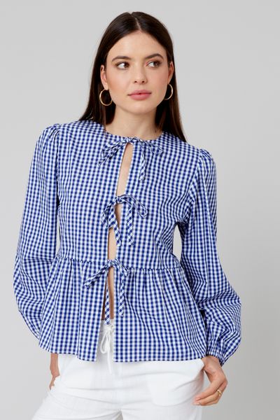 Blouse vichy à nouer