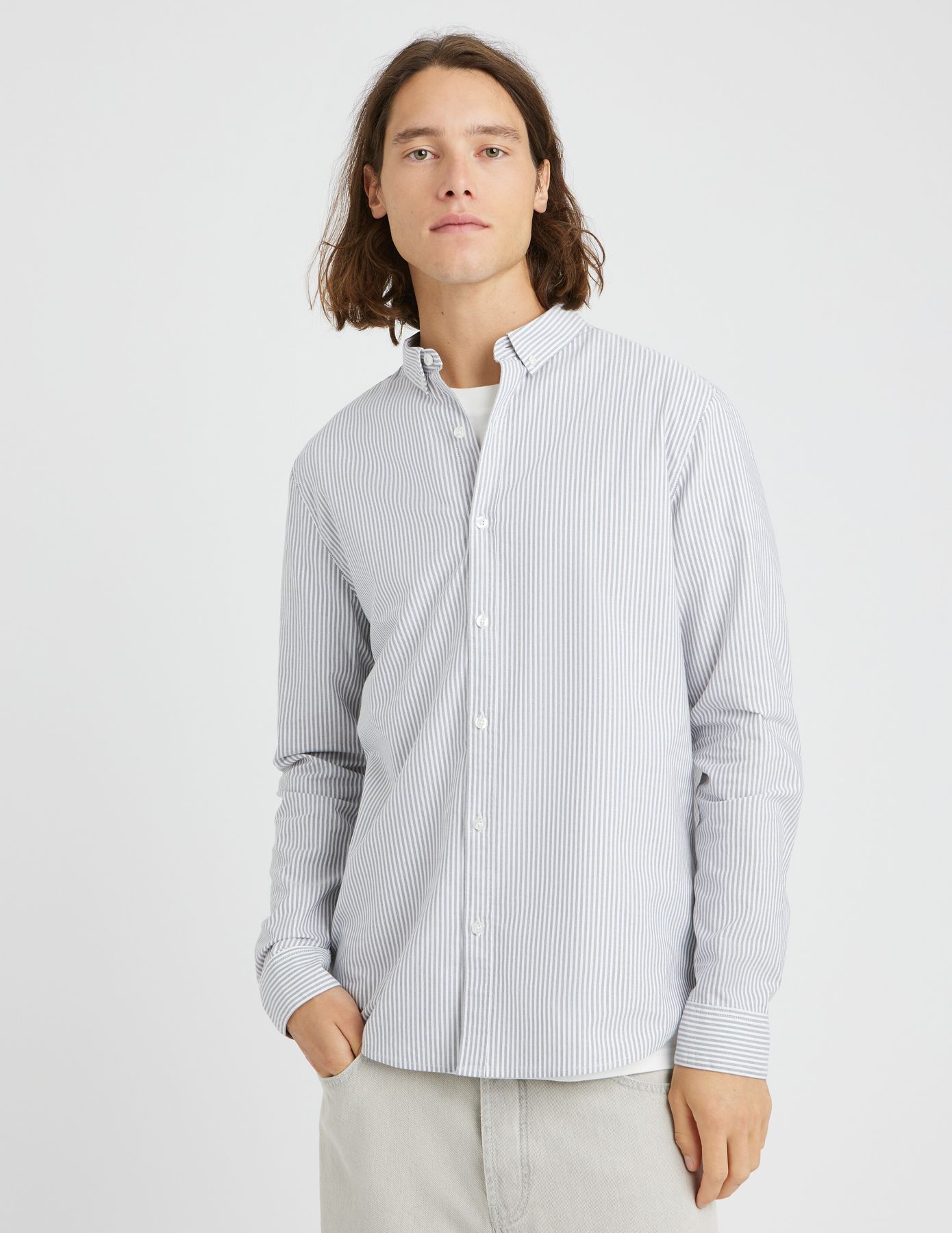 Chemise rayée droite