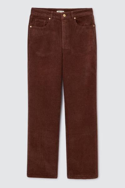 Pantalon velours straight long en coton iab