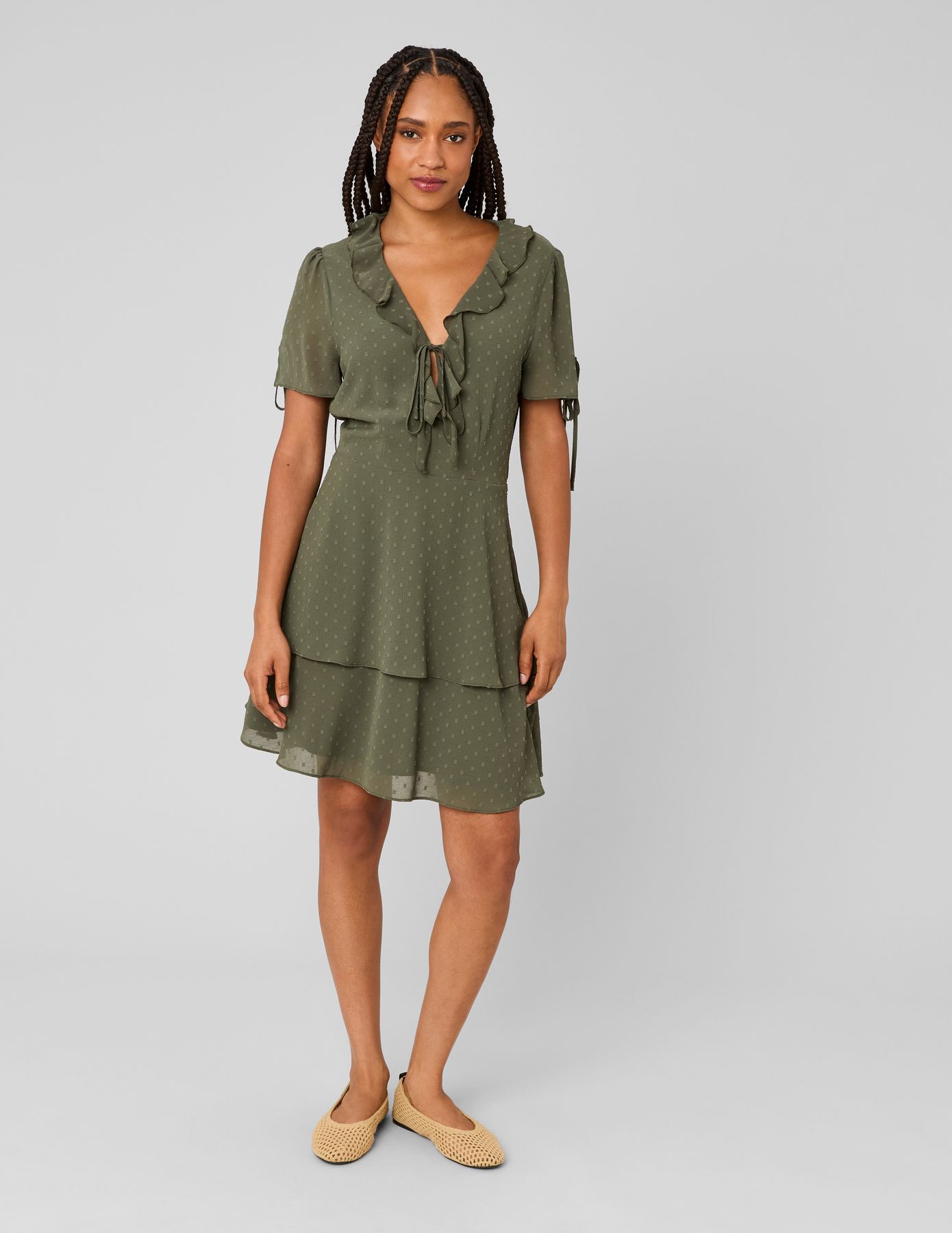 Robe courte en plumetis