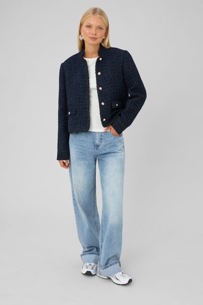 Veste tweed boutonn&eacute;e