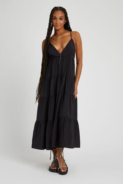 Robe longue fluide à étages