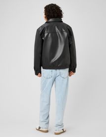 Blouson zipp&eacute; tissu enduit
