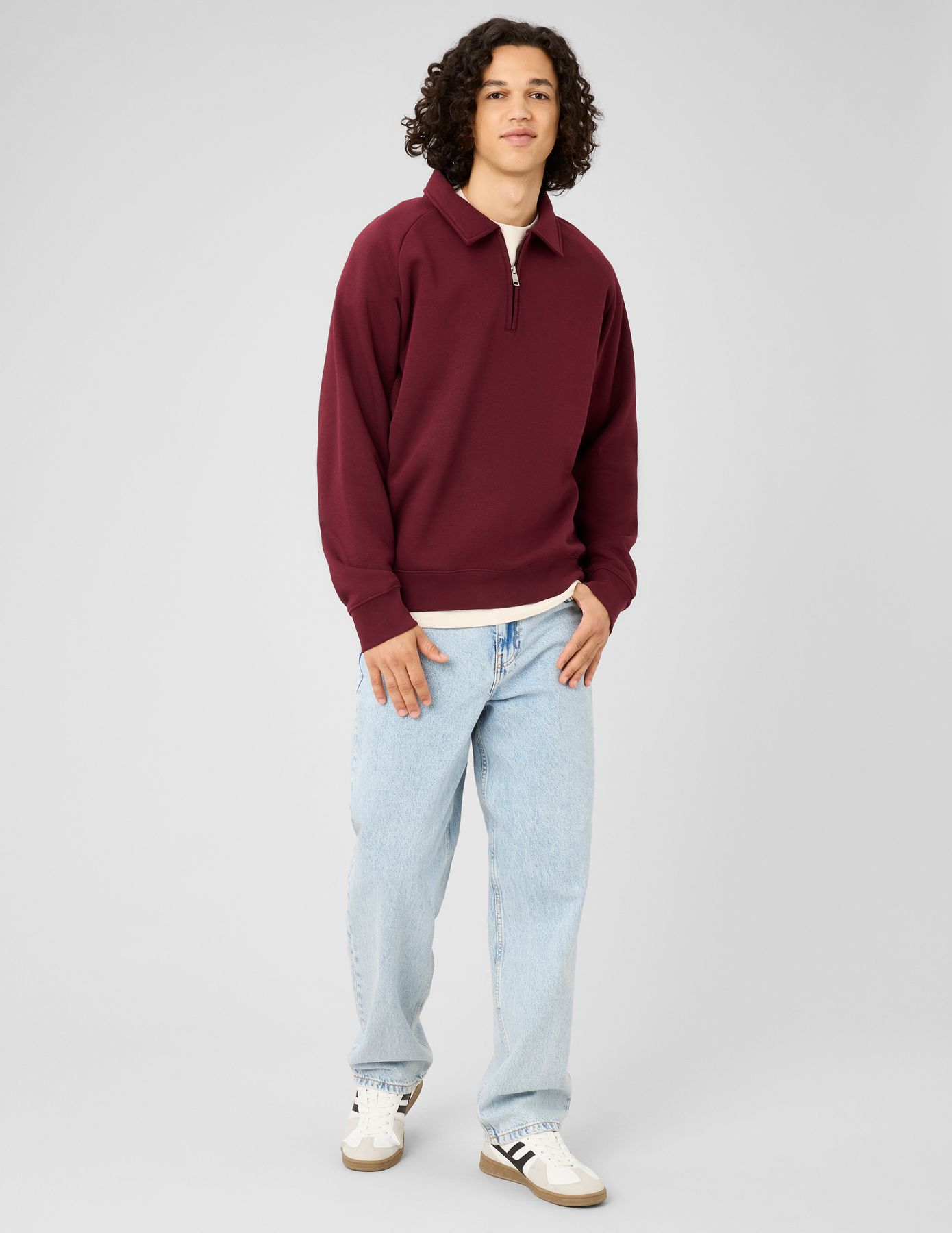 Sweat col polo zipp&eacute;