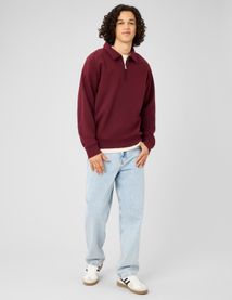 Sweat col polo zipp&eacute;