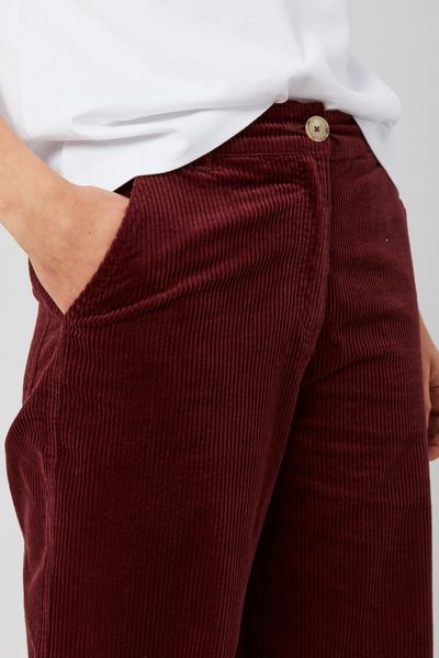 Pantalon wide leg velours cropped