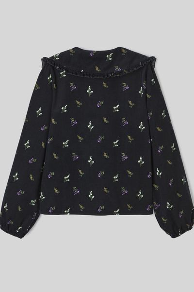 Blouse imprimée en velours côtelé