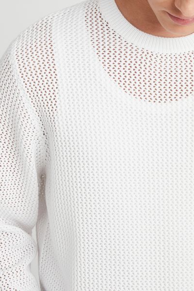 Pull col rond maille ajour&eacute;e