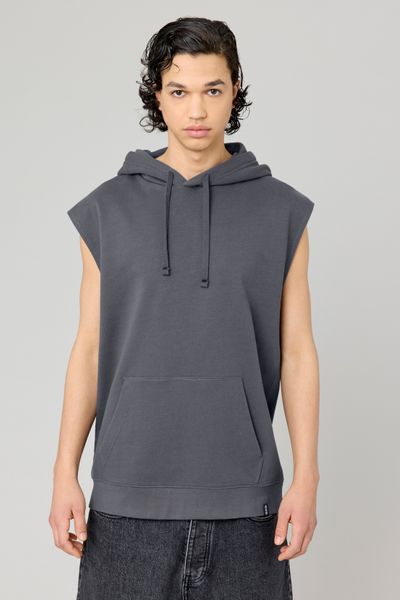 Sweat sans manches à capuche