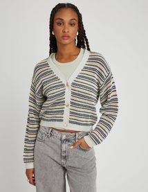 Gilet rayé pailleté