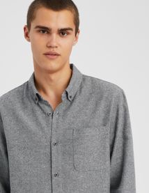 Chemise droite flanelle unie
