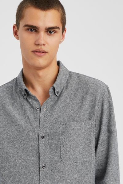 Chemise droite flanelle unie