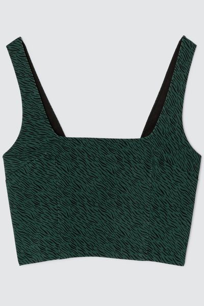 Top corset en denim imprimé