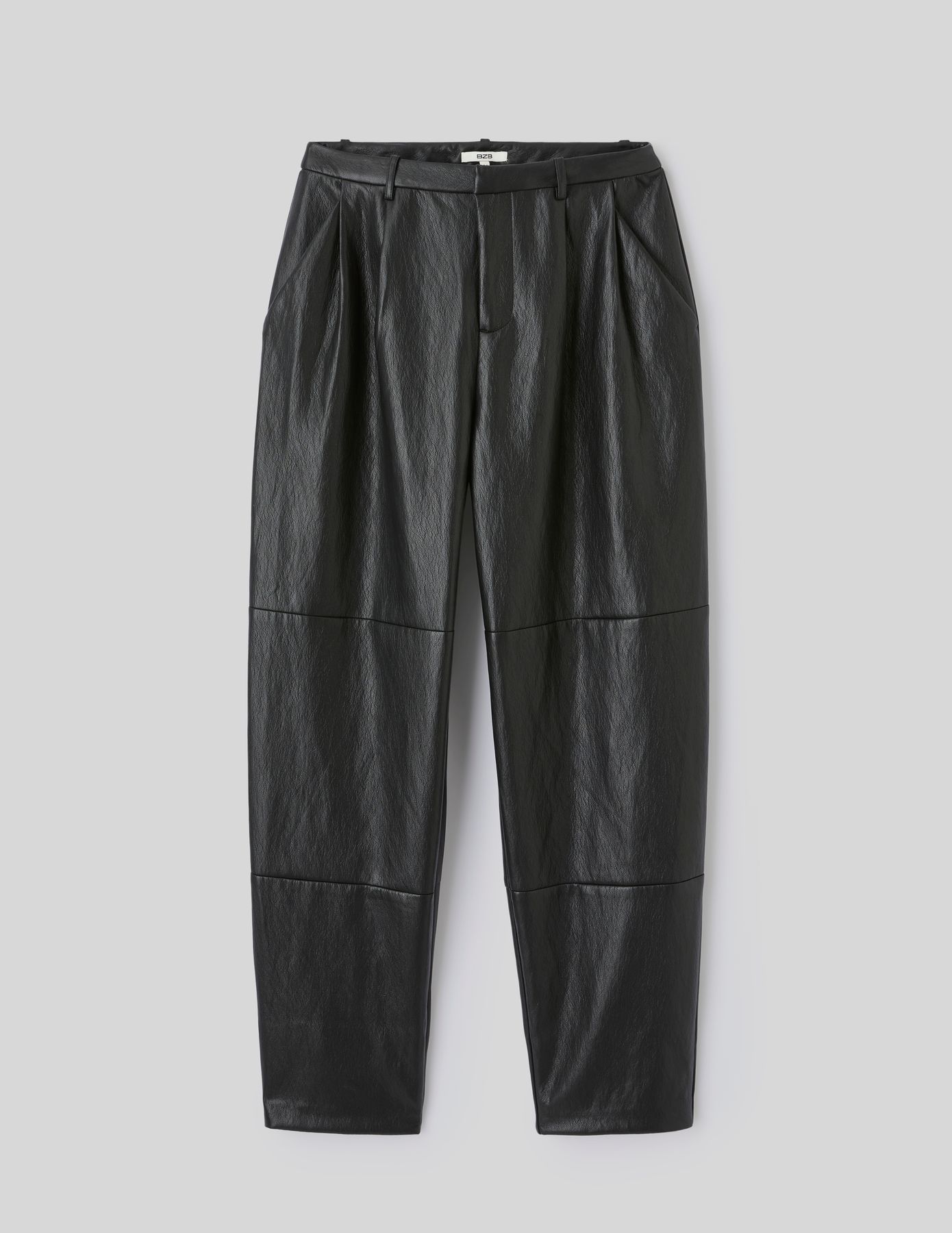 Pantalon en tissu enduit &agrave; pinces
