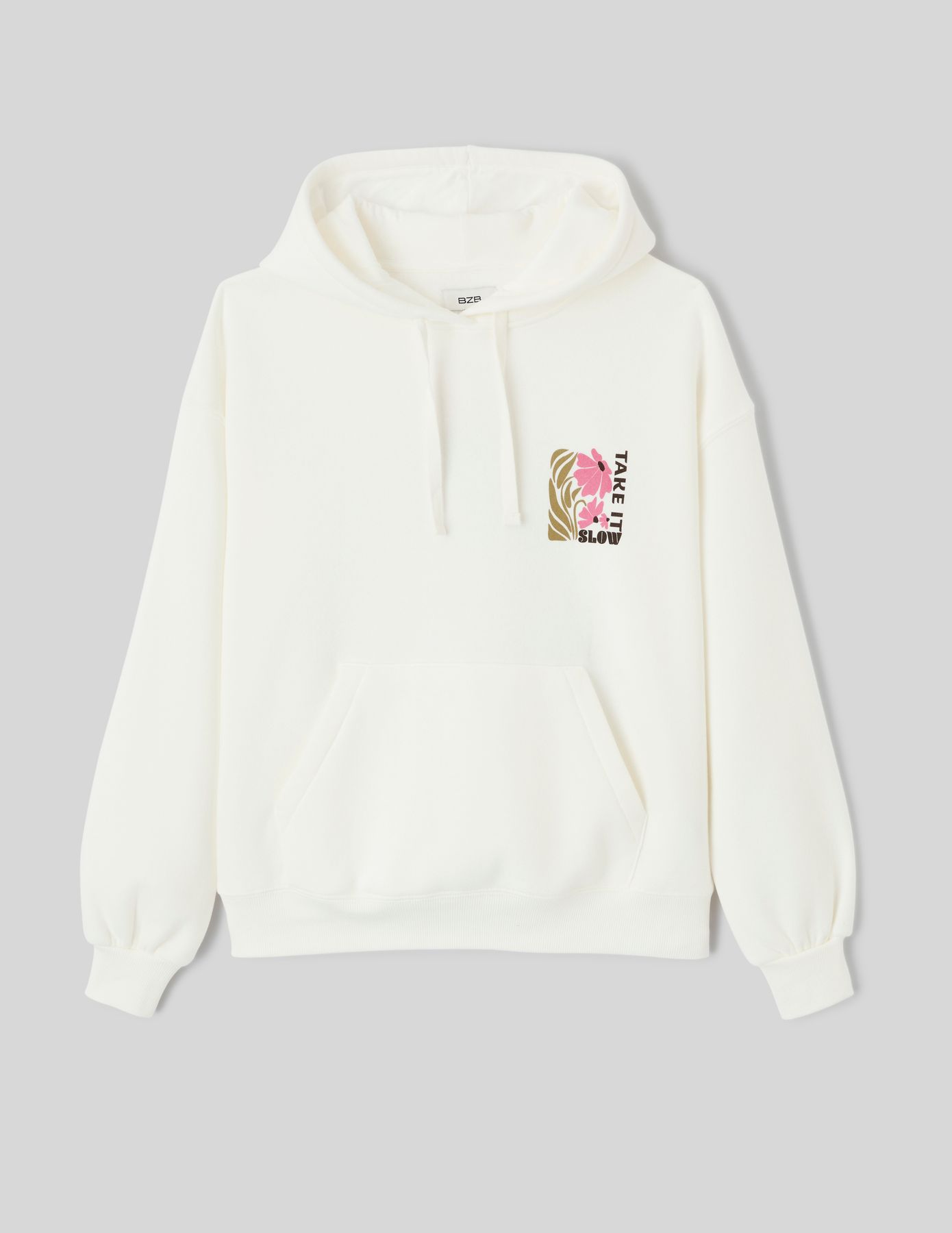 Sweat col capuche imprim&eacute; devant / dos