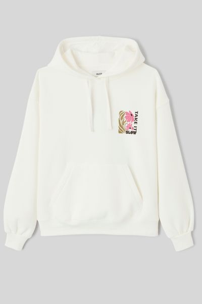 Sweat col capuche imprim&eacute; devant / dos