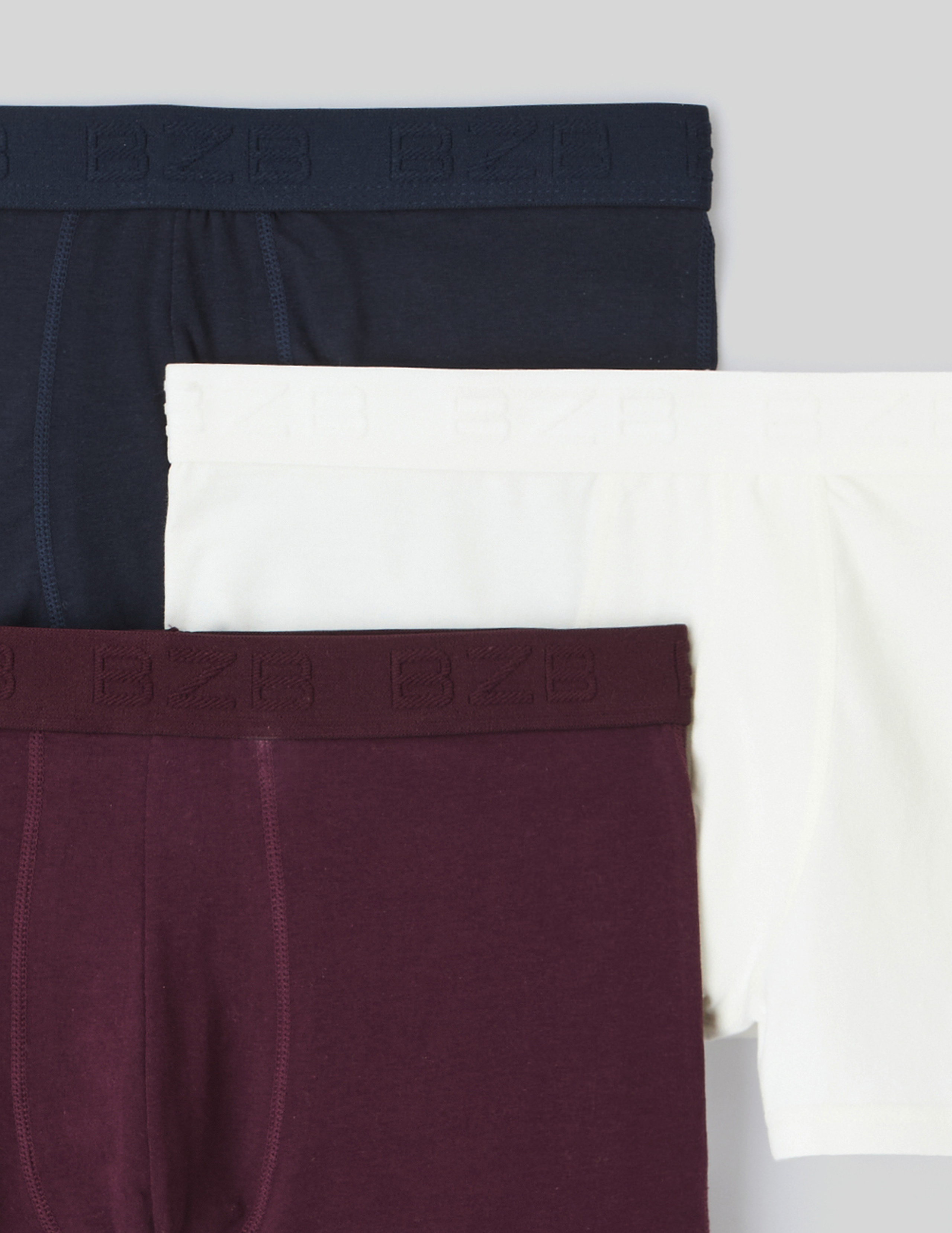 Lot de 3 boxers unis