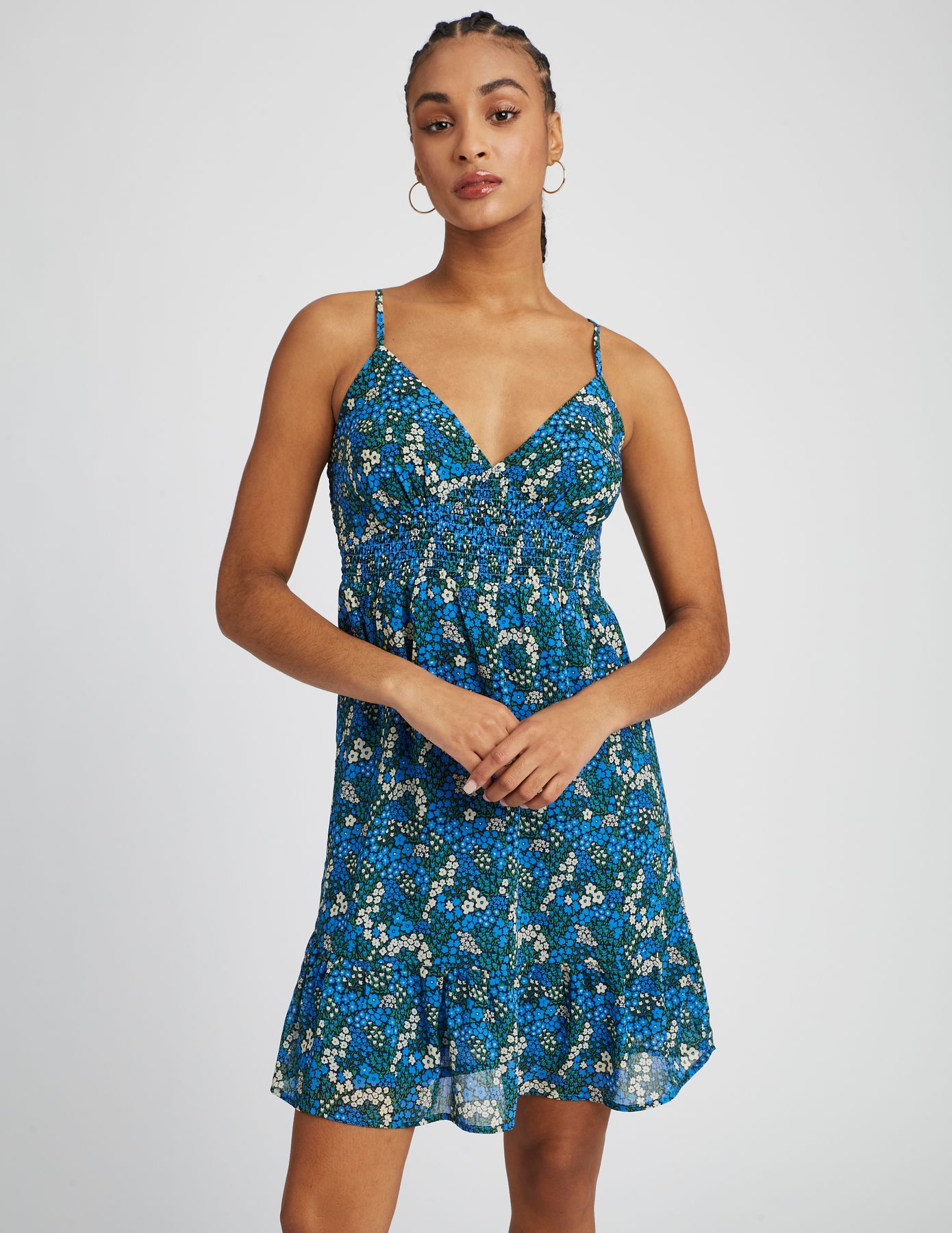 Robe courte imprimée polyester recyclé