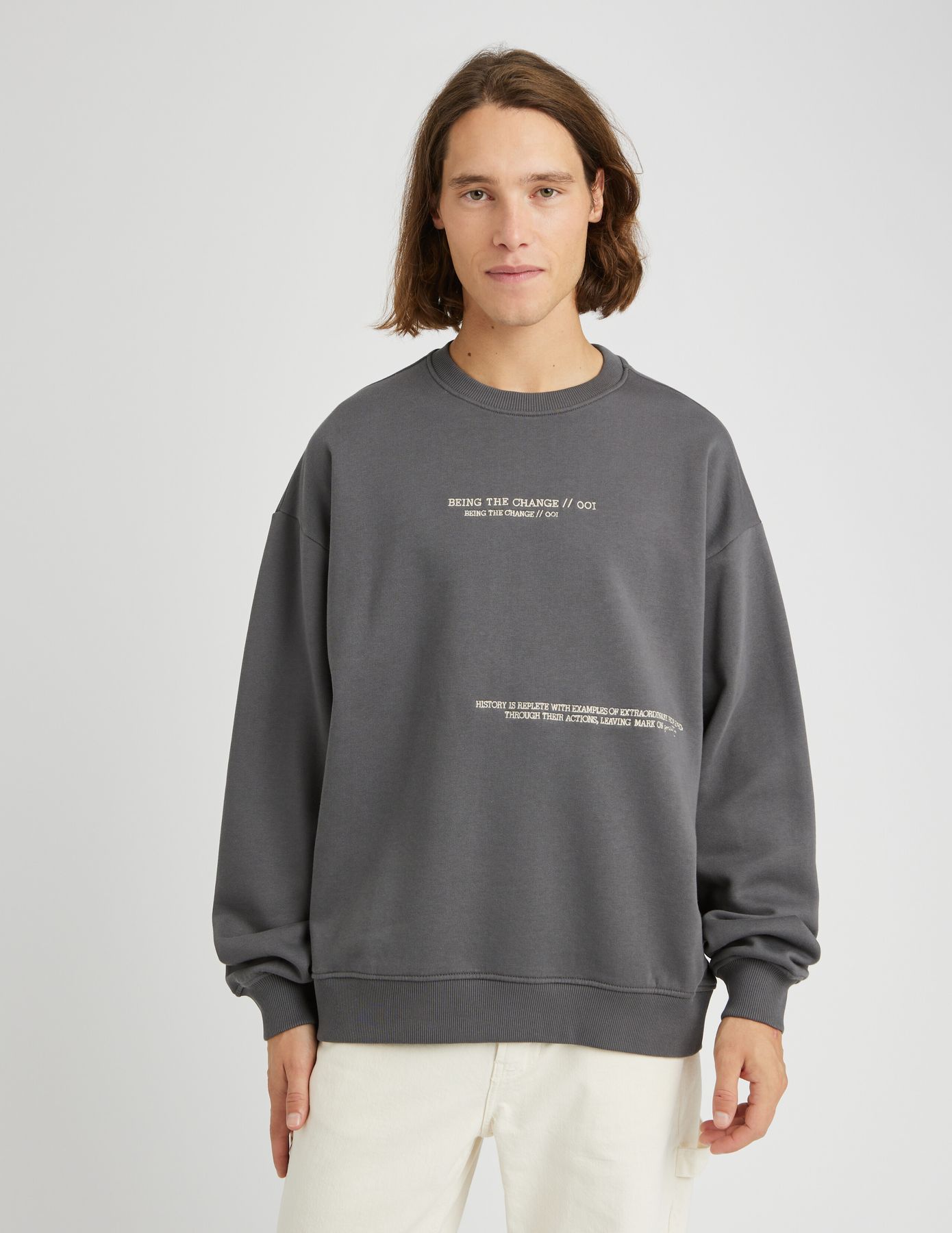 Sweat col rond brod&eacute;