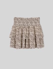 Jupe courte imprim&eacute;e &agrave; volants